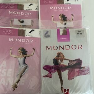 4 Pairs of Mondor Dance Ballet Tights - Suntan Colour